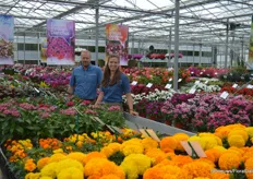Jeroen Star, Sales Manager Europe, and Eva van der Cruijsen Event & Project Coordinator, in the showhouse at PanAmerican Seed in Venhuizen.